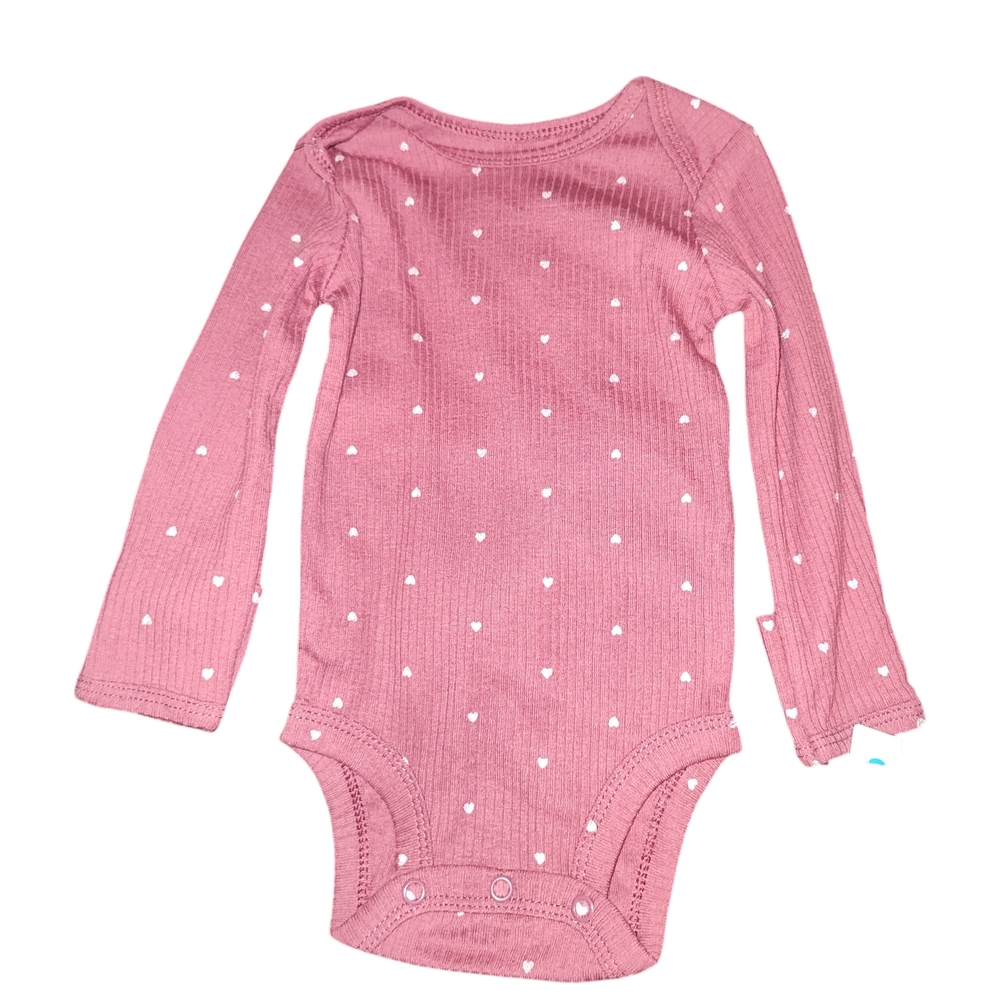 Pink Heart Long Sleeve Bodysuit Set